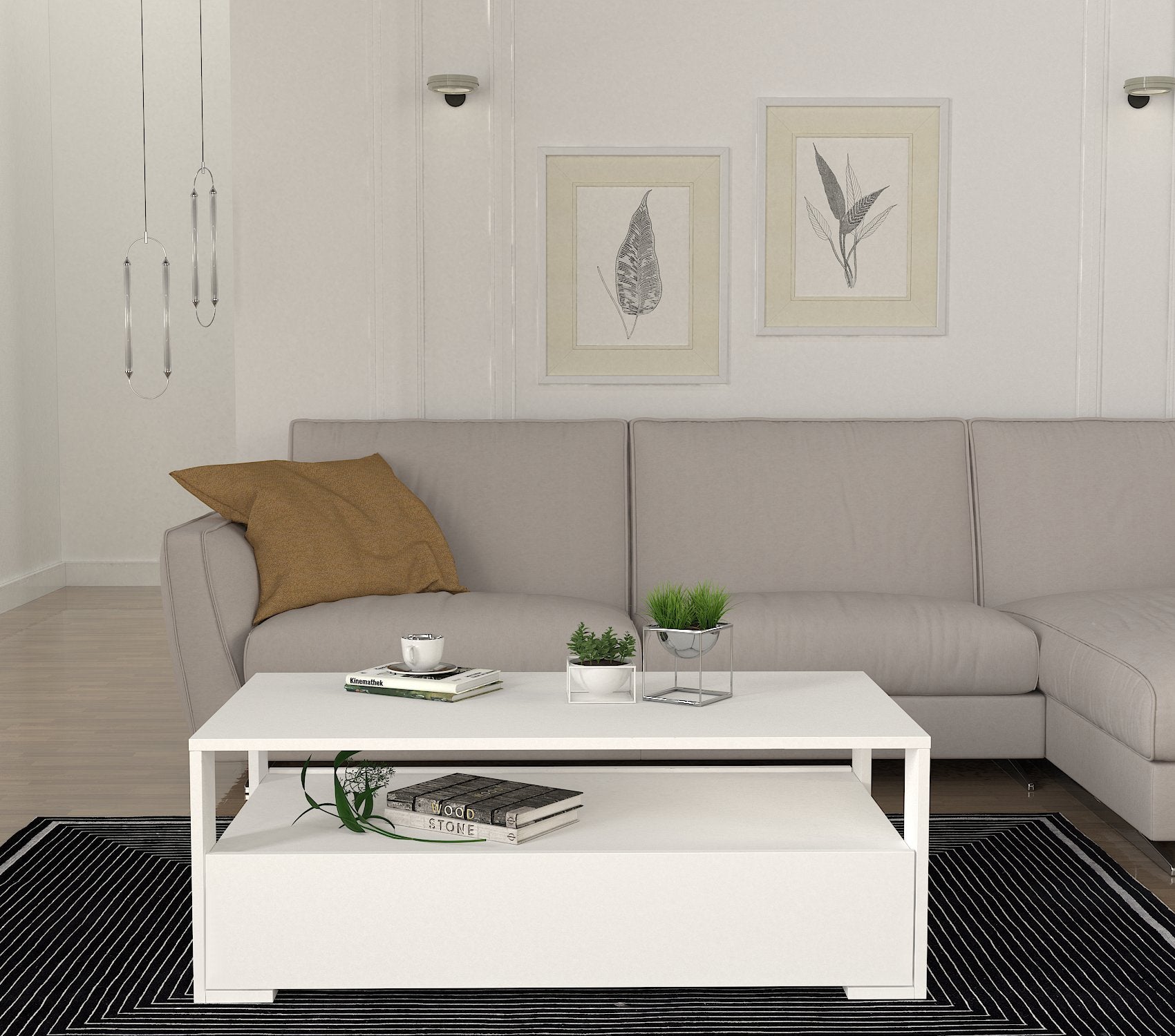 Table basse BALINA -blanc- 90cm