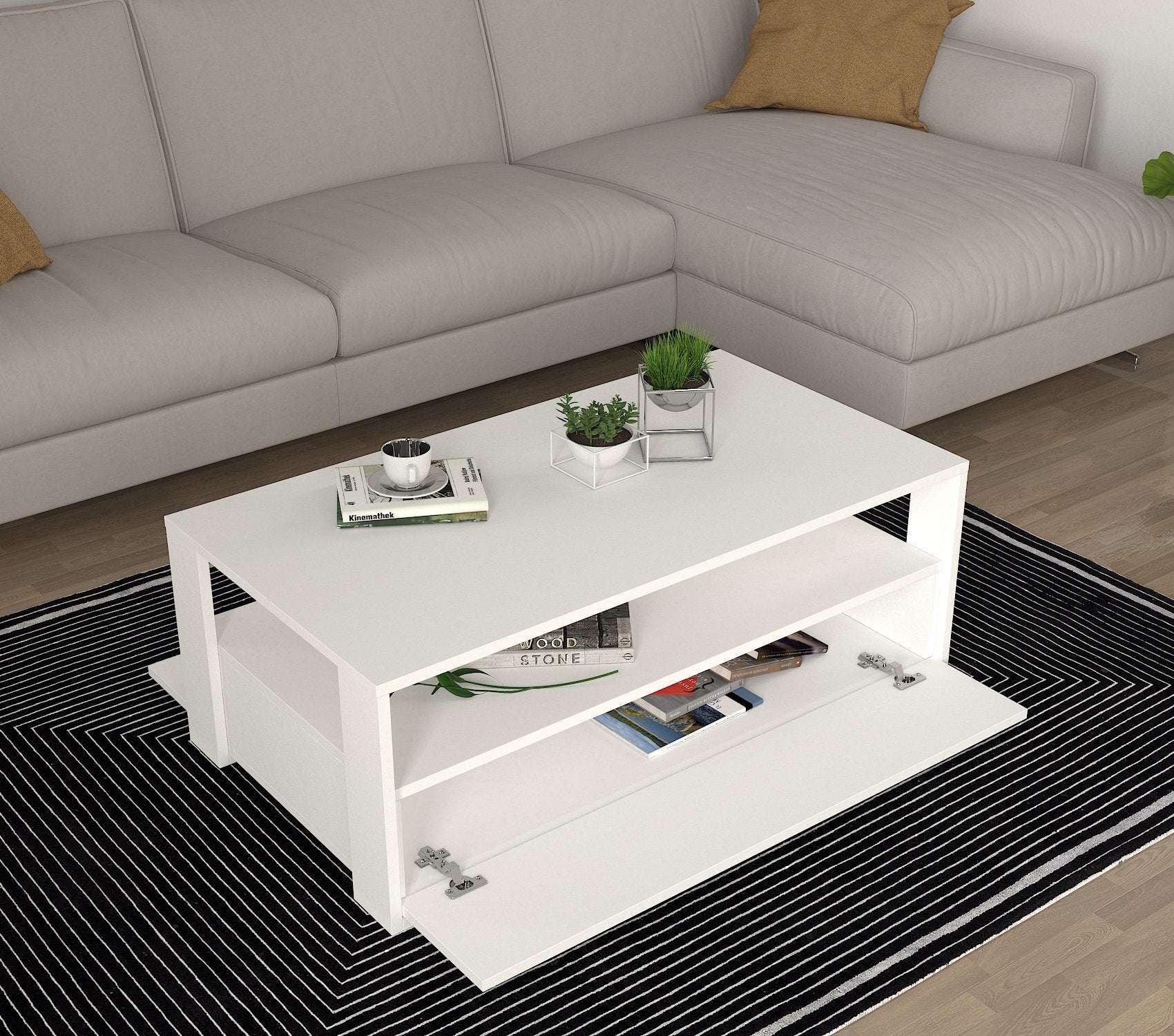 Table basse BALINA -blanc- 90cm