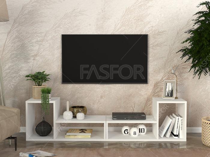 Meuble TV COLEMAN -blanc- 155cm