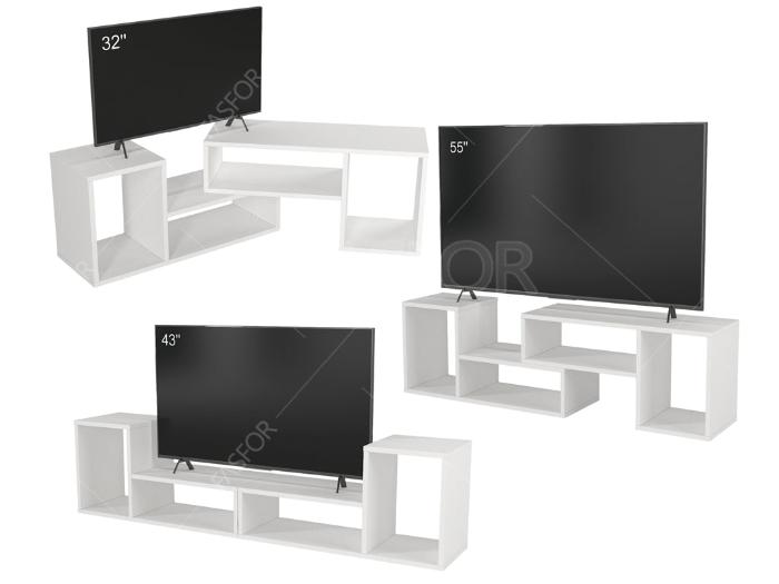 Meuble TV COLEMAN -blanc- 155cm