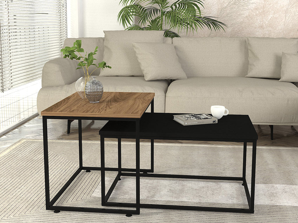 Tables basses LEKA-noyer et noir-