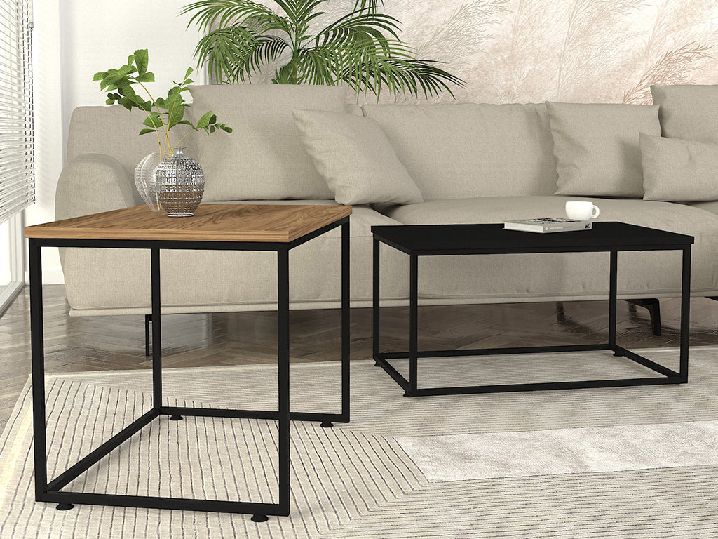 Tables basses LEKA-noyer et noir-