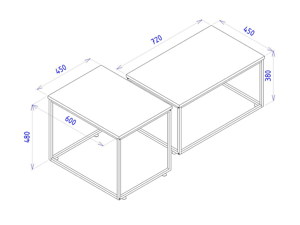 Tables basses LEKA-noyer et noir-