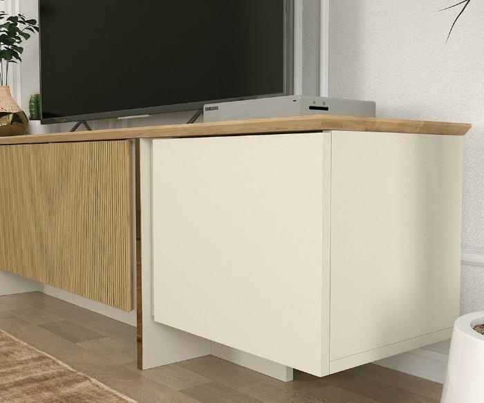 Meuble TV SION -bois et beige- 180cm