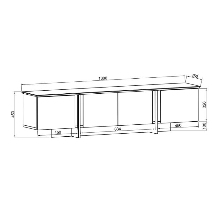 Meuble TV SION -bois et beige- 180cm