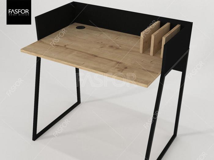 Bureau HARMONY -chêne et noir- 90cm