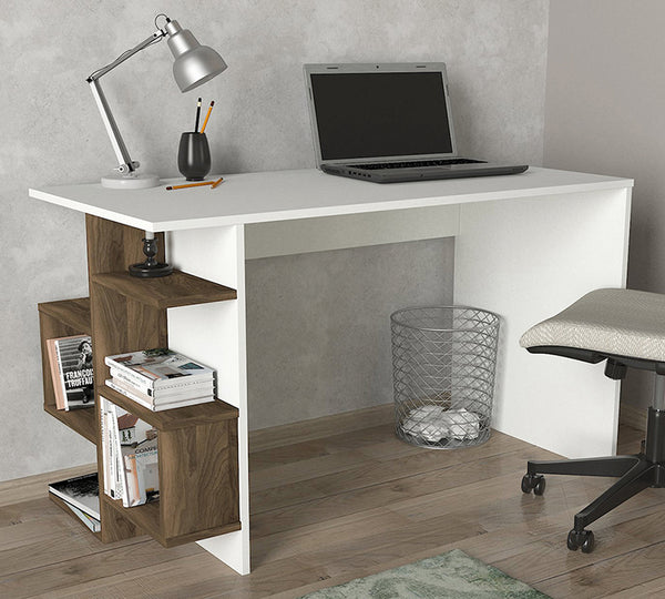 Bureau NISTA -noyer et blanc- 120cm