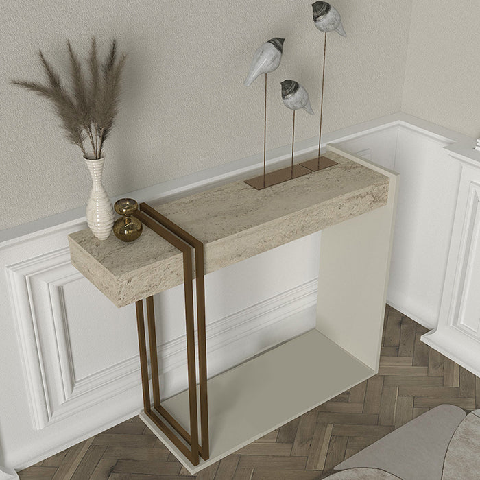 Console DESCA-effet marbre- 90cm