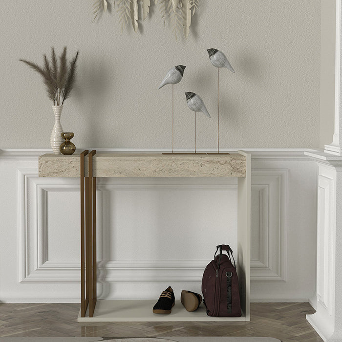 Console DESCA-effet marbre- 90cm