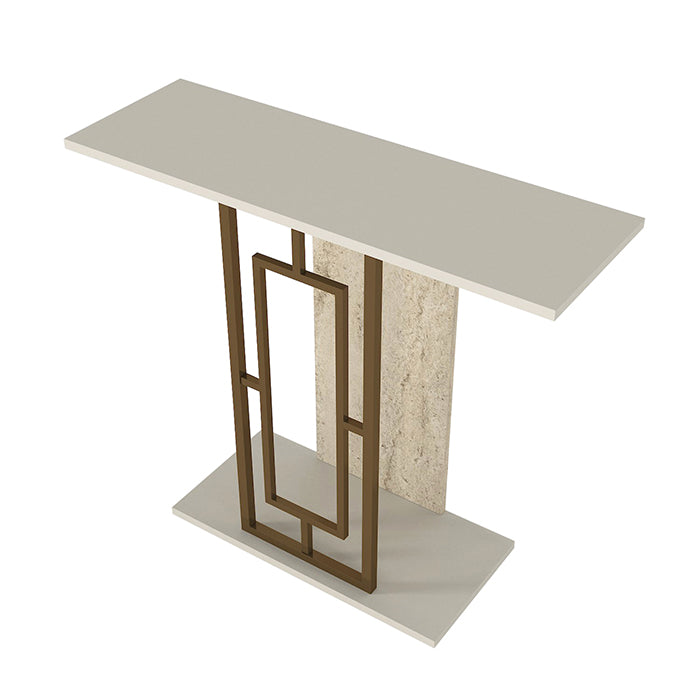 Console ALDERAS -effect marbre et doré- 90cm