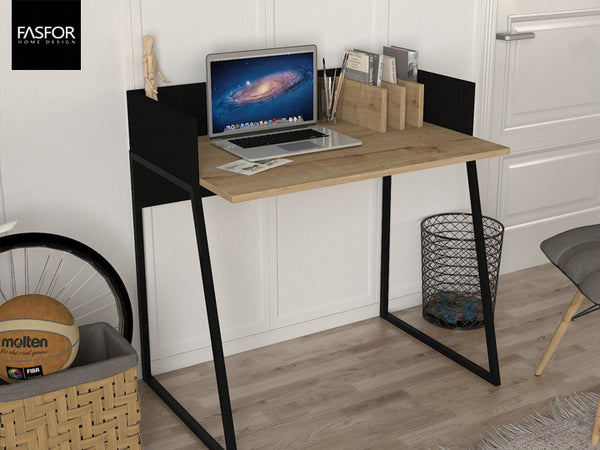 Bureau HARMONY -chêne et noir- 90cm