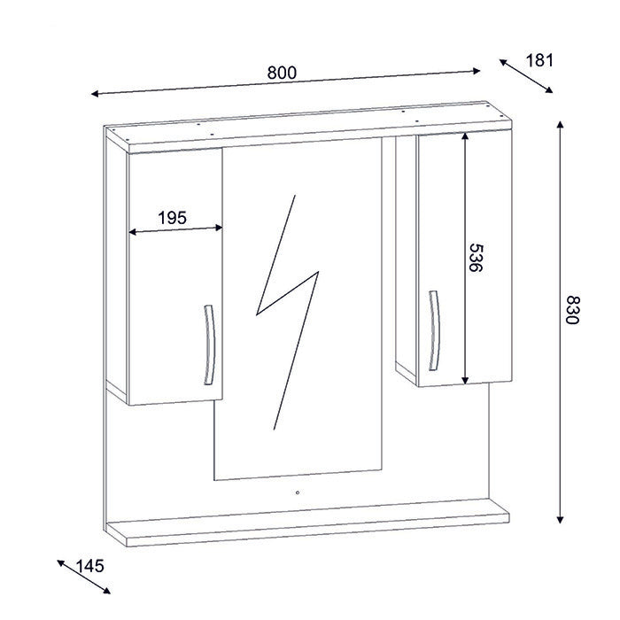 Meuble miroir de salle de bain avec rangements -TIGER-