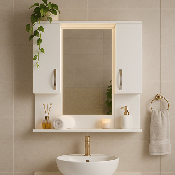 Meuble miroir de salle de bain avec rangements -TIGER-