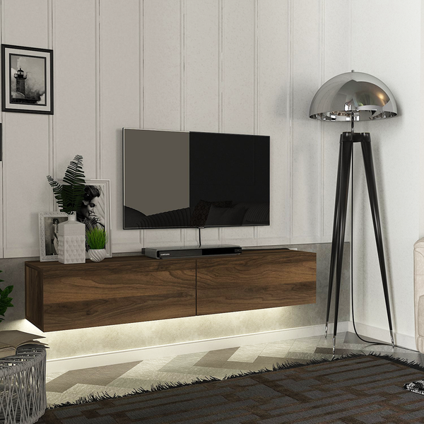 Meuble TV ARISTO -bois- LED-135cm