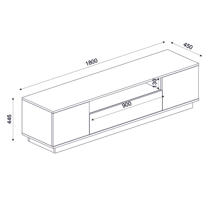 Meuble TV Moderne avec Rangement - FEDIA - 180cm