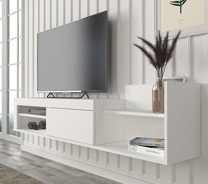 Meuble tv  TRELLA -chêne te blanc- 180cm