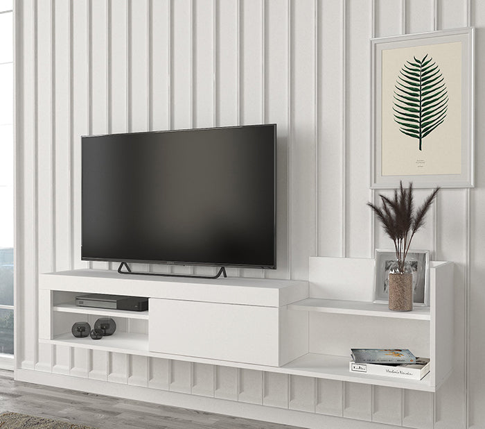Meuble tv  TRELLA -chêne te blanc- 180cm