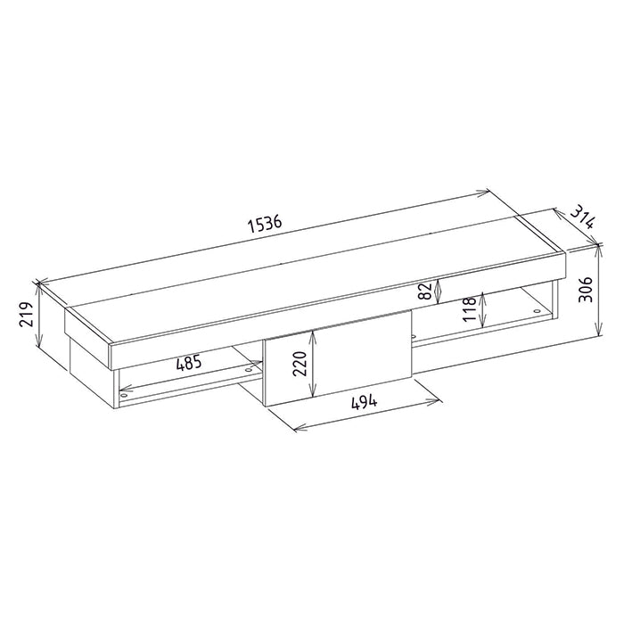 Meuble TV RAUN- antracite & bois- 153cm