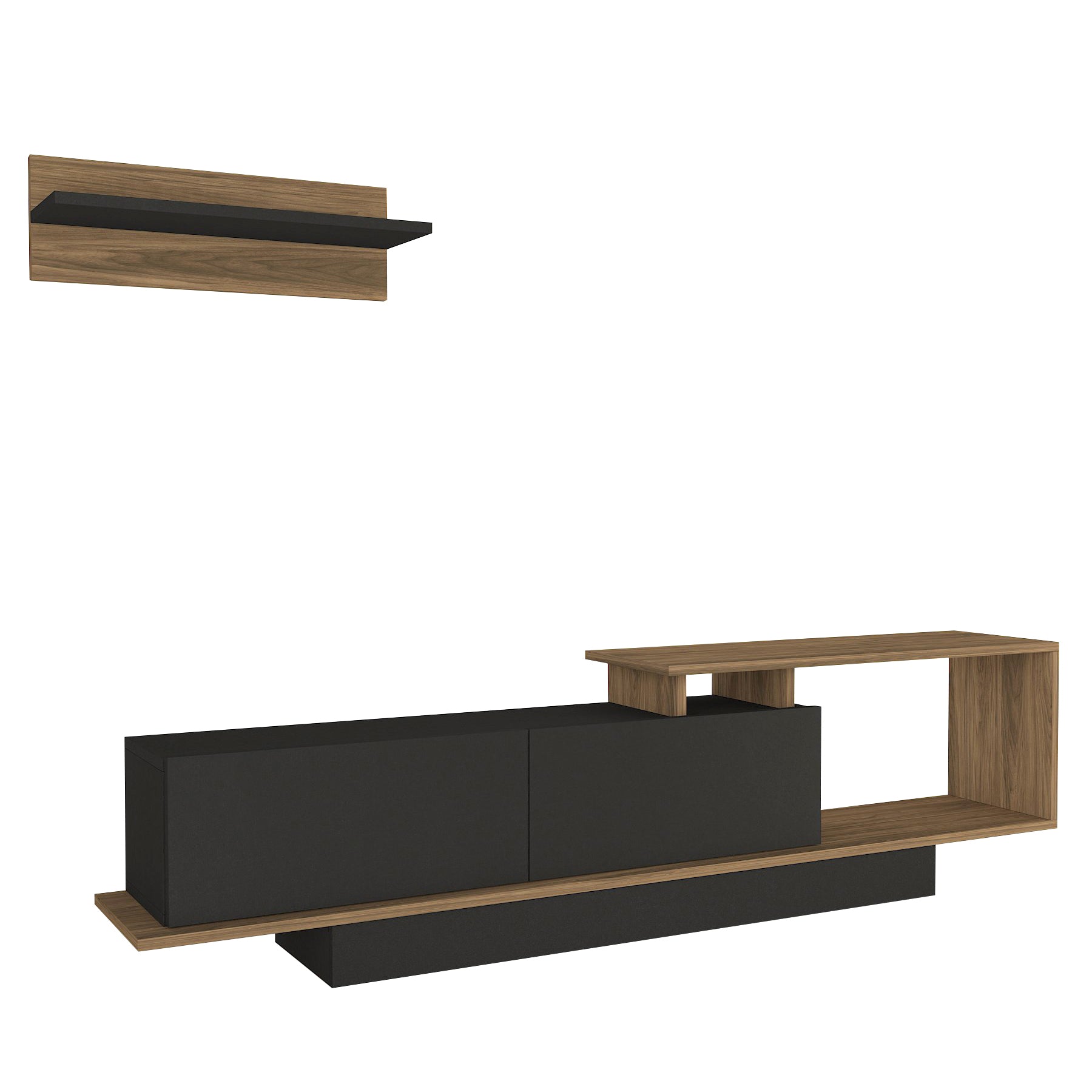 Meuble TV ASOS-antracite et chêne- 180cm
