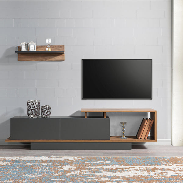 Meuble TV ASOS-antracite et chêne- 180cm