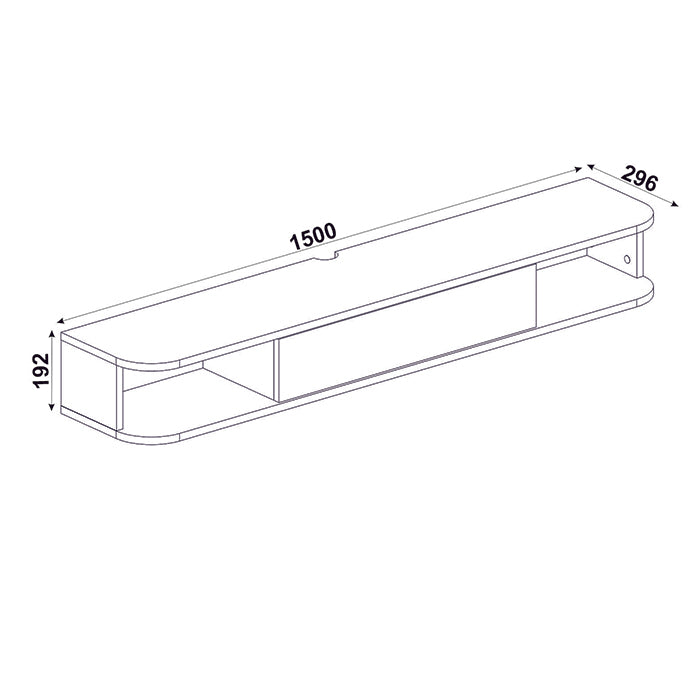 Meuble TV CROSS -bois & blanc- éclairage LED 150cm