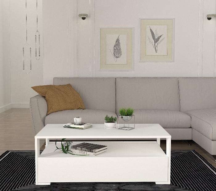 Table basse BALINA -blanc- 90cm