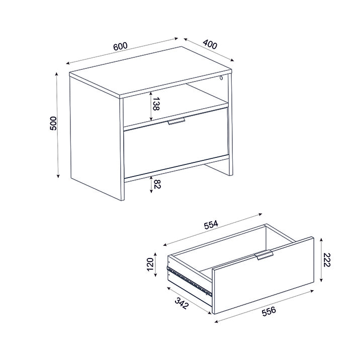 Table de Chevet Moderne -Mante-