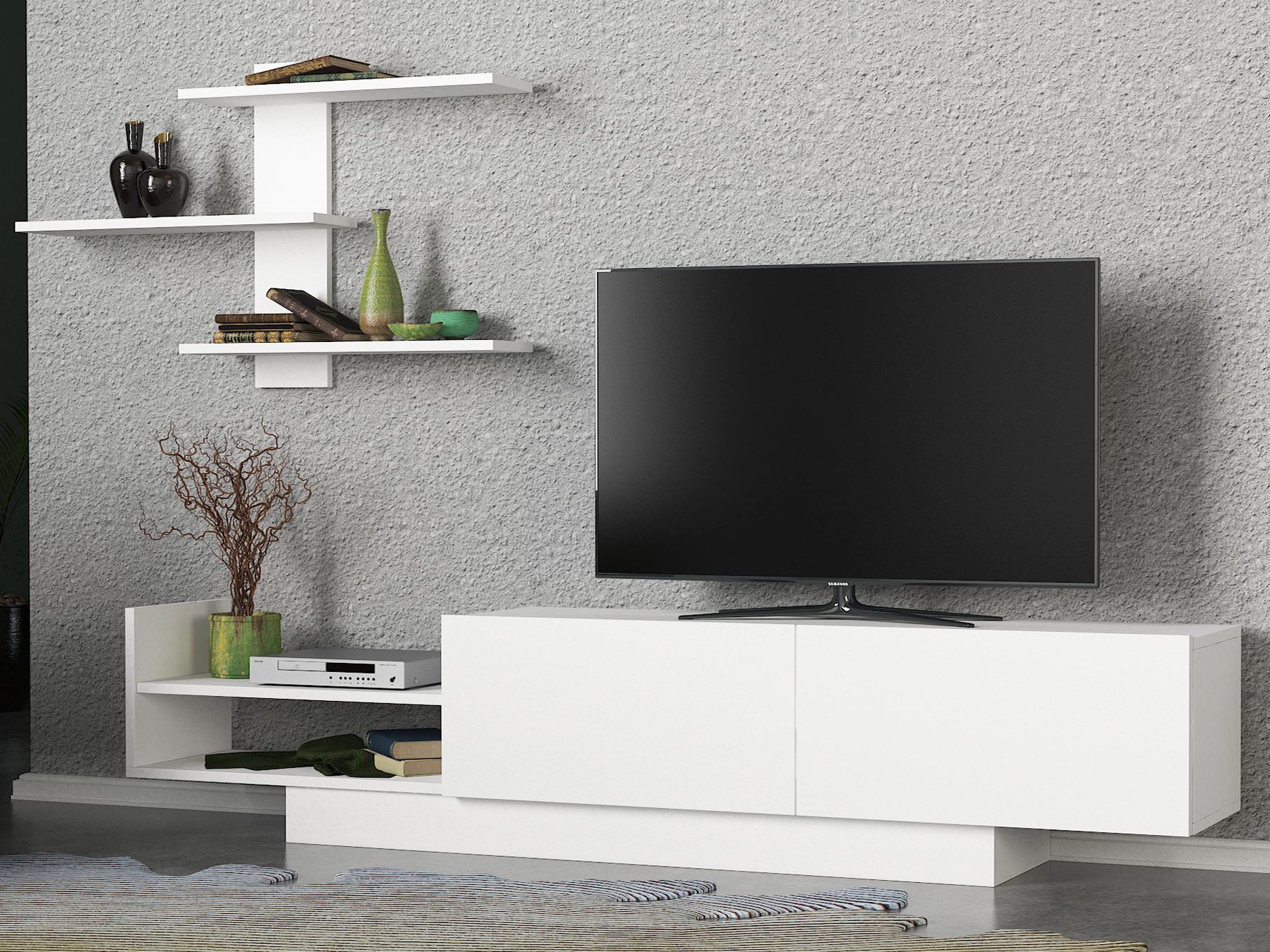 Meubel TV EGEMEN -bois blanc- 180cm