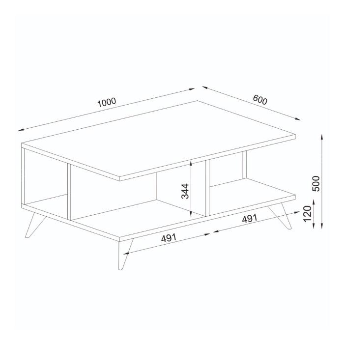 Table basse LOVEL -noyer et noir- 100cm