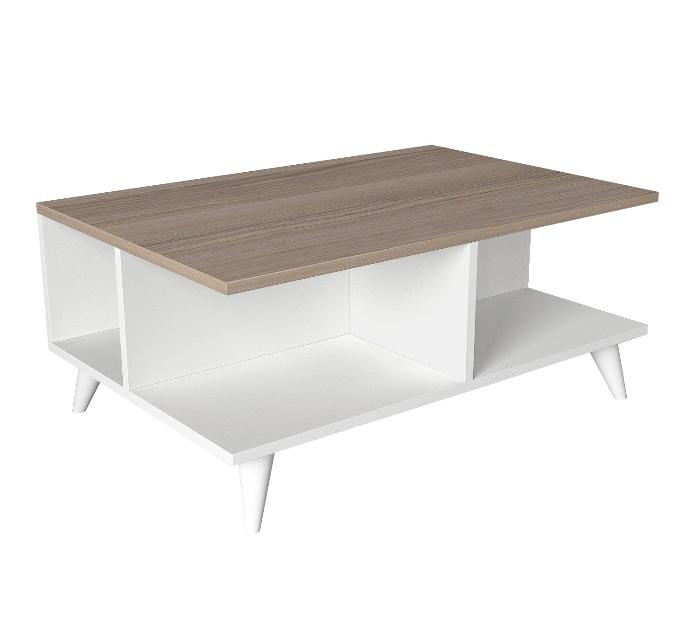 Table basse SEDDRA -chêne et blanc- 90cm