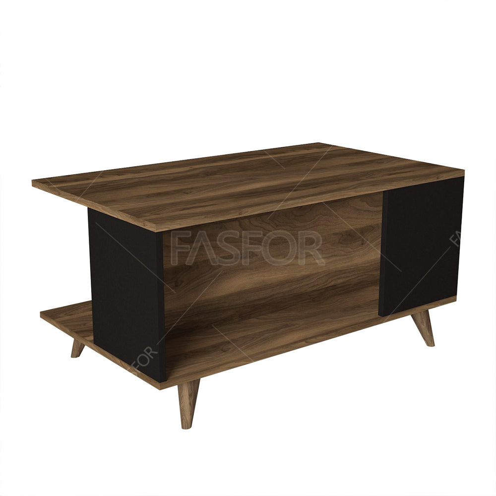 Table basse LOVEL -noyer et noir- 100cm