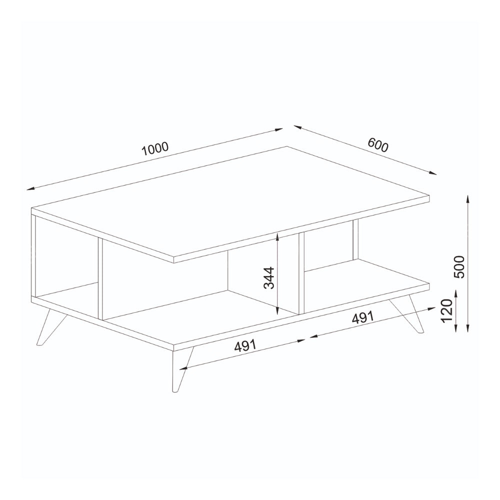 Table basse LOVEL -noyer et noir- 100cm